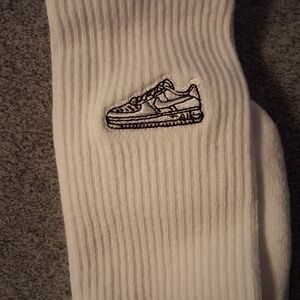 White Nike AF1 Socks